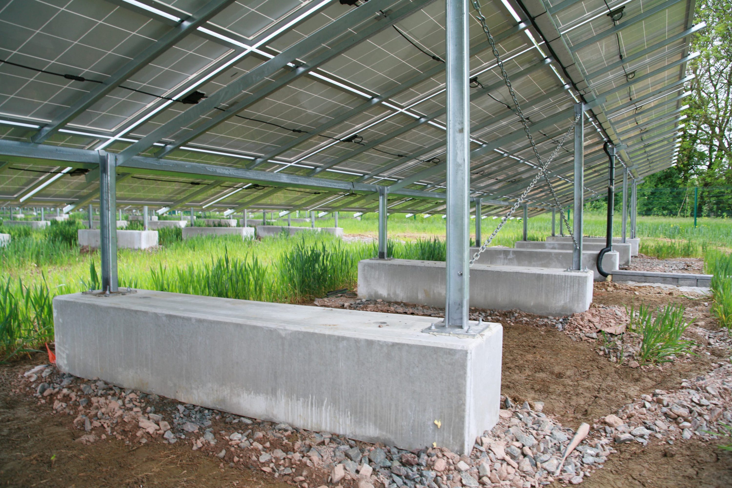Bespoke Concrete bases used to support Solar Panels
