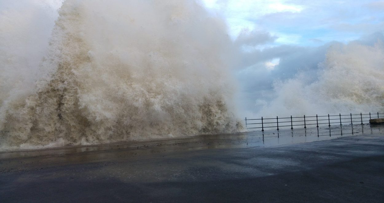 Storm at Hartlepool Sea Defences