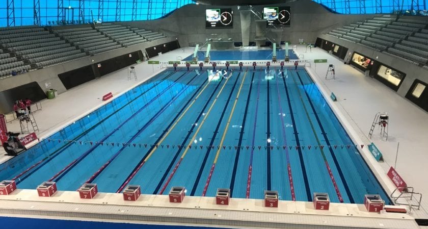 Charity swim at Olympic Pool, Stratford