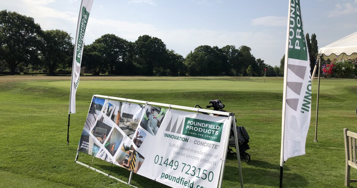 Poundfield Precast banners and flags at Colchester Golf Course
