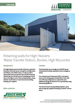 Retaining walls for High Heavens Waste Transfer Station, Booker, High Wycombe