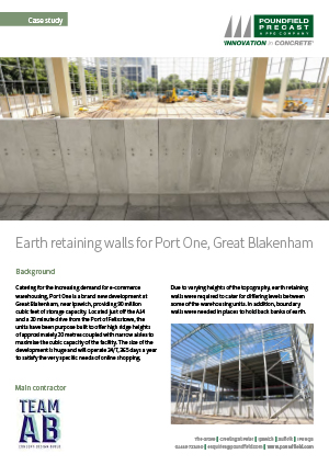 Earth retaining walls for Port One, Great Blakenham
